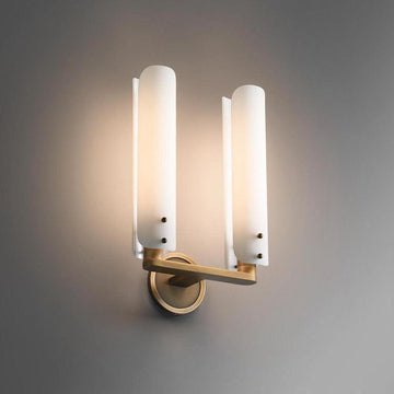 Alen Double White Glass Wall Sconce, Wall Lamps for Bedroom