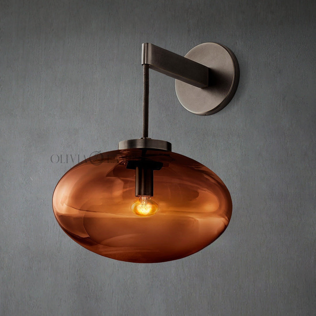 Cabretle Smoke Glass Wall Sconce