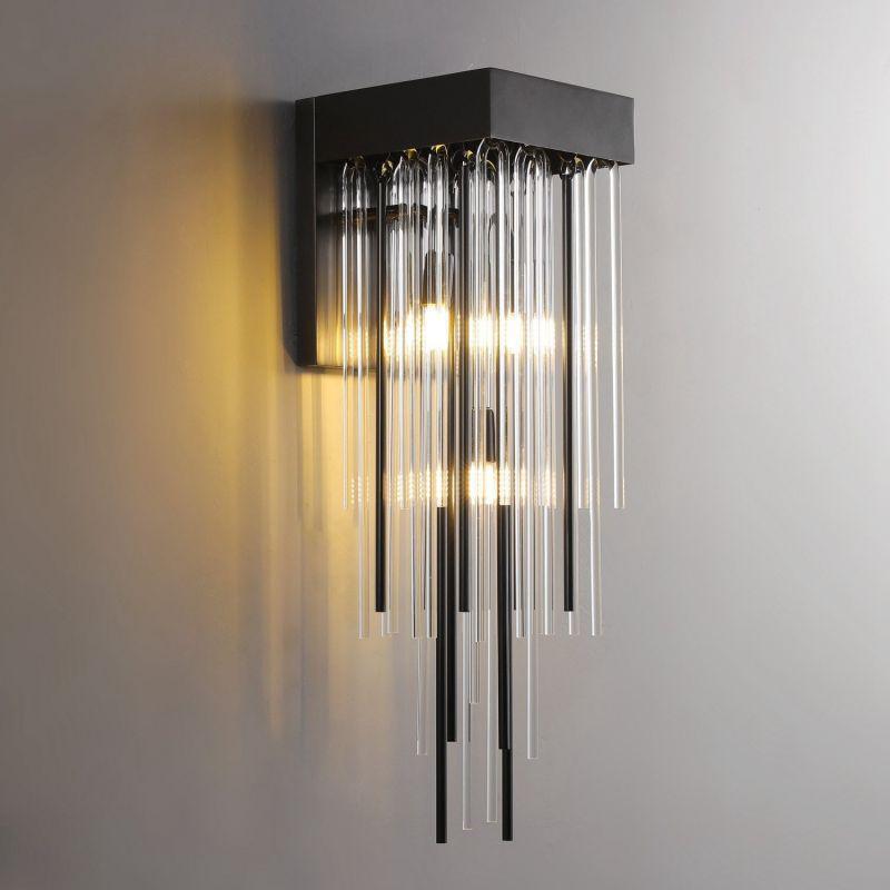 Cascada Blown Glass Wall Sconce wall sconce for bedroom,wall sconce for dining room,wall sconce for stairways,wall sconce for foyer,wall sconce for bathrooms,wall sconce for kitchen,wall sconce for living room Rbrights Matte Black