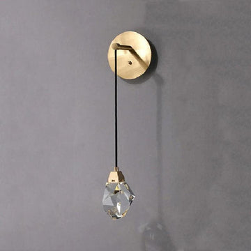 Zora Faceted Crystal Brass Wall Sconce - Ineffable Lighting