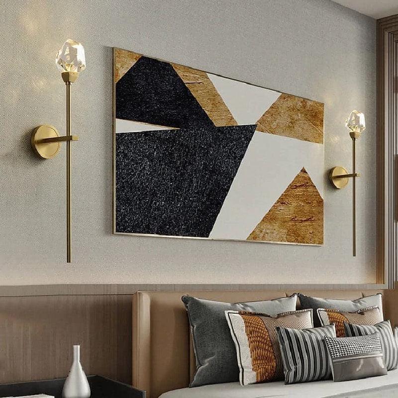 Zora Faceted Crystal Wall Sconce Using Long Rod - Ineffable Lighting