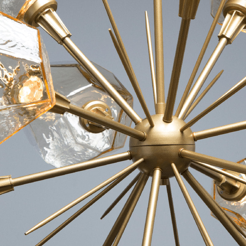 Hammerton Studio Gem Starburst Chandelier - Modern Hand-Forged LED Lighting Fixture