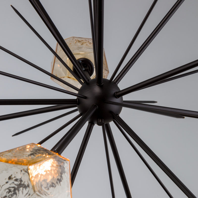 Hammerton Studio Gem Starburst Chandelier - Modern Hand-Forged LED Lighting Fixture