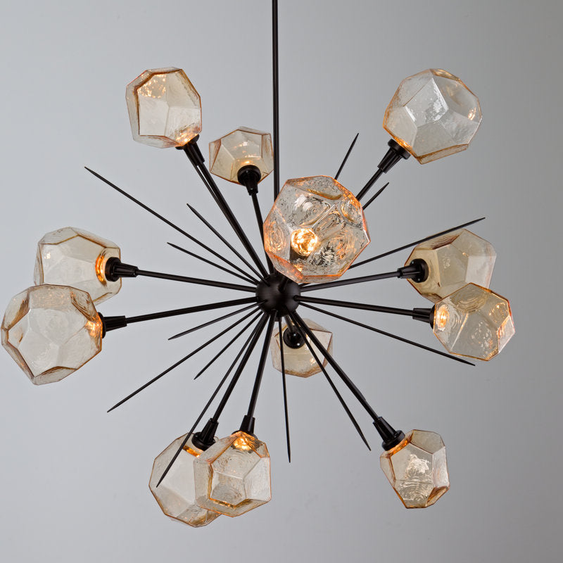 Hammerton Studio Gem Starburst Chandelier - Modern Hand-Forged LED Lighting Fixture