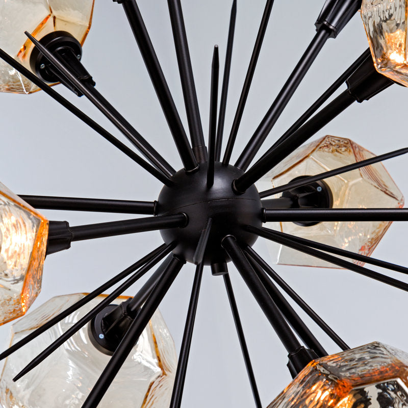 Hammerton Studio Gem Starburst Chandelier - Modern Hand-Forged LED Lighting Fixture