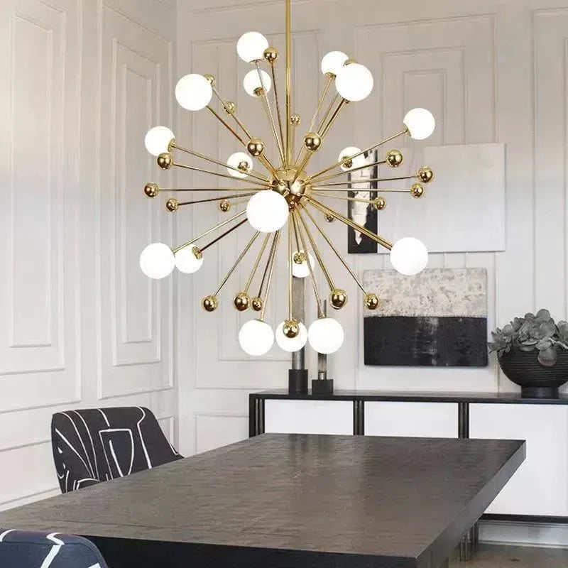 Gold And White Chandelier D 40"