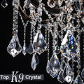 Grand Black Crystal Chandelier: 24-Light Modern Fixture for High Ceilings