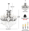 Grand Black Crystal Chandelier: Modern Elegance for Dining, Hallway, Living Room