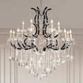 Grand Black Crystal Chandelier: Modern Elegance for Dining, Hallway, Living Room