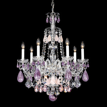 Green Purple Luxury Rock Crystal Chandelier for Bedroom or Living Room