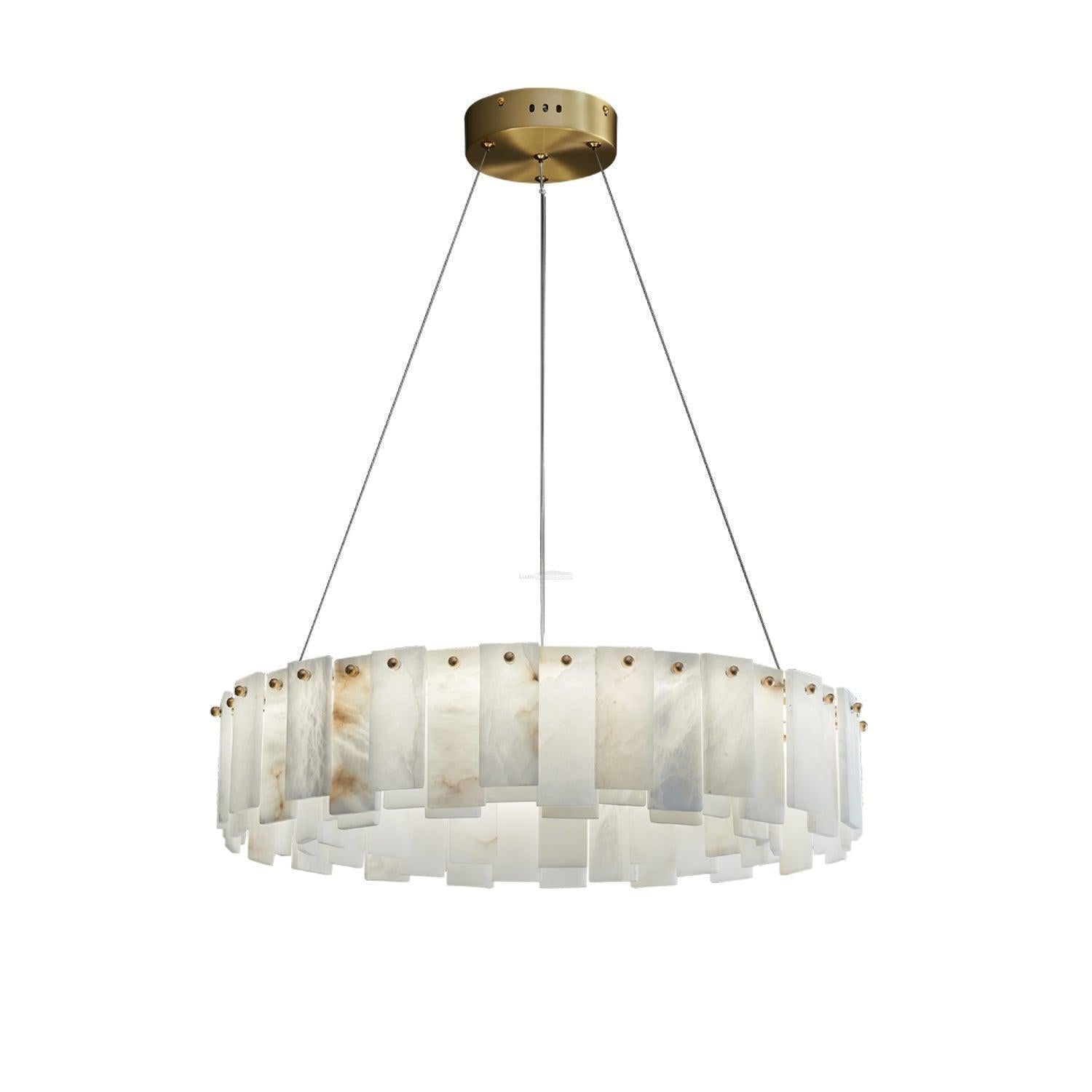 Halos Alabaster Round/Square Chandelier