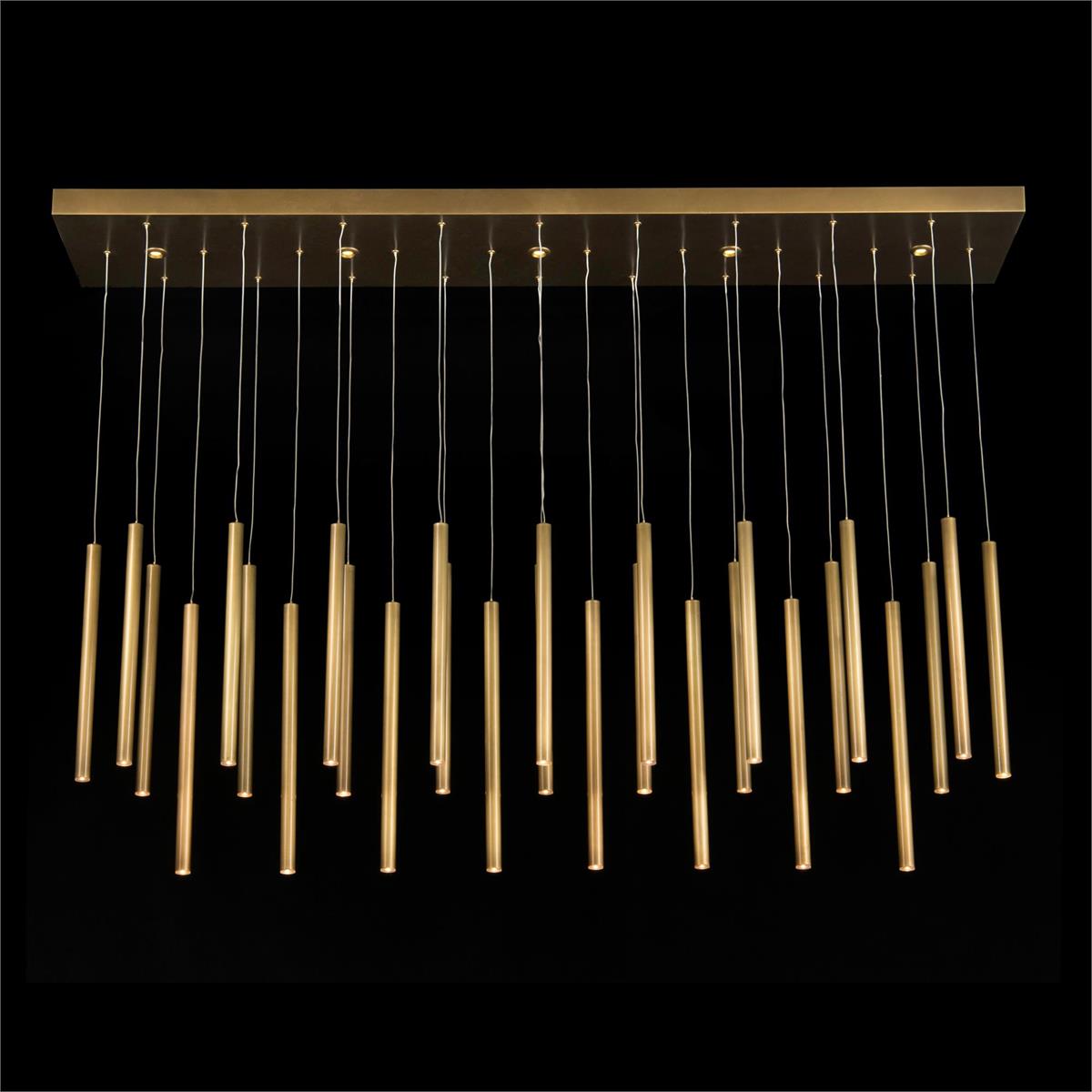 Hans Horizontal Thirty-Five-Light Brass Chandelier