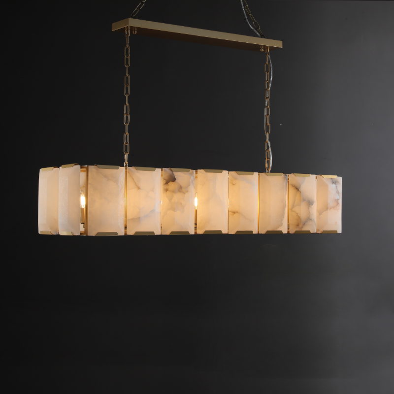 Harlew Calcite Rectangular Chandelier 55"