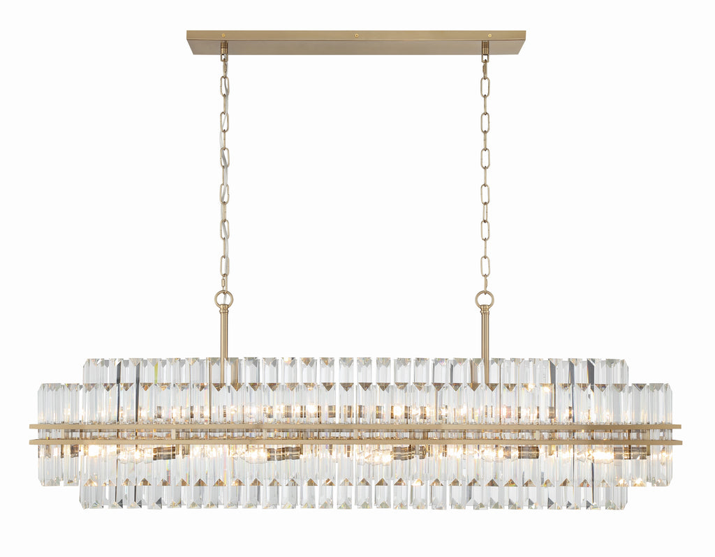 Hayer Rectangular Crystal 16 Light Chandelier