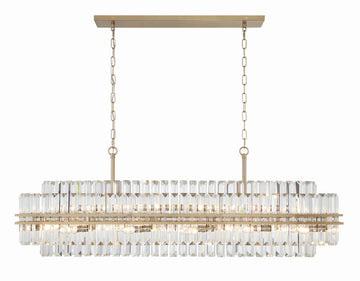 Hayer Rectangular Crystal 16 Light Chandelier