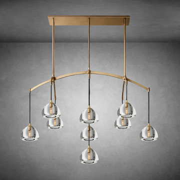 Hemispher Modern Glass Linear Chandelier 54'' 72''