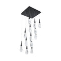 Hibiscus Square LED Multi Pendant Light in Black (13-Light).