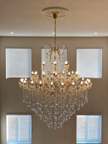 Classic Modern Multi-layers Crystal Chandelier for Staircase/Foyer/Villa