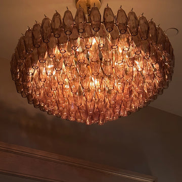 Sierra GLASS TIERED ROUND CHANDELIER D 37"