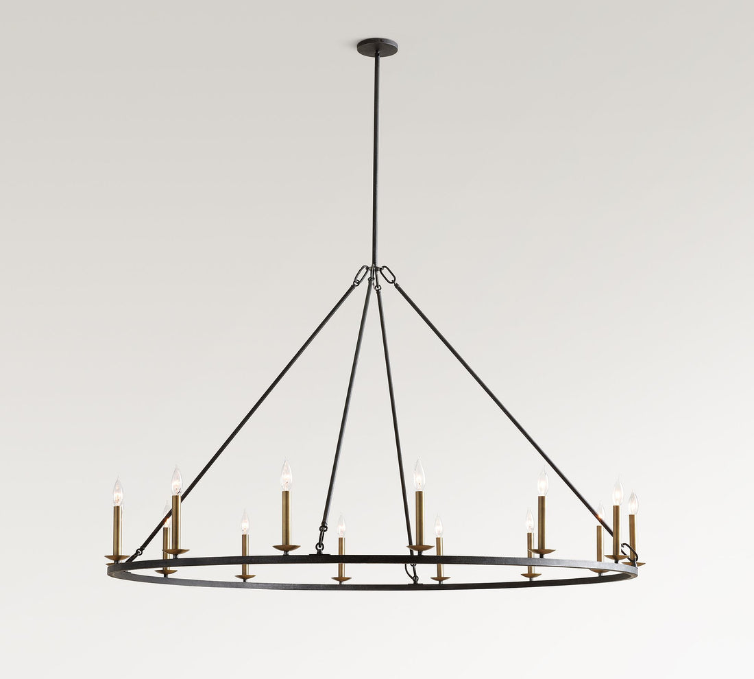 Remington Iron Round Chandelier (42"-60")