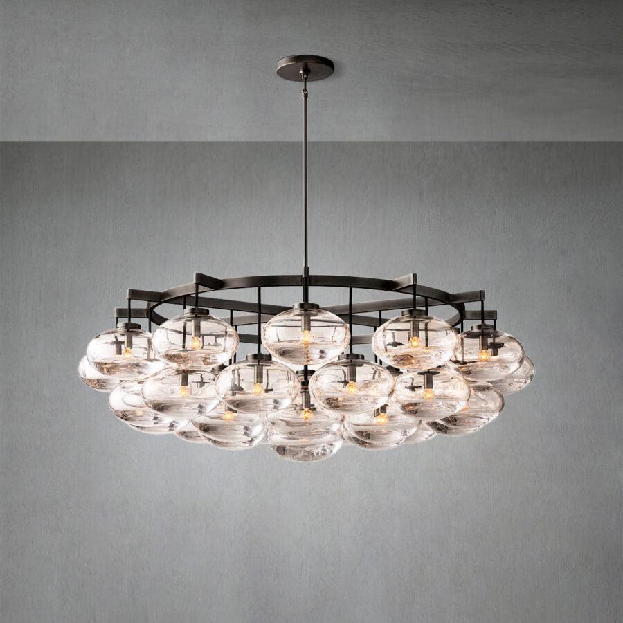 Cabretle Clear Glass Round Chandelier 60"