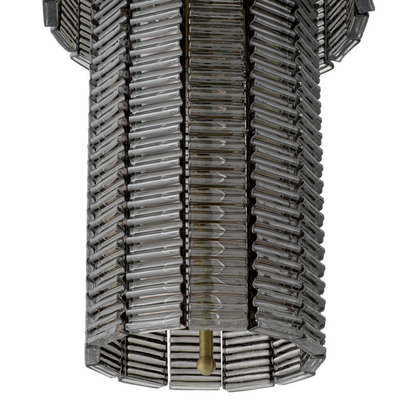 Imperial 6-Light Chandelier with Brushed Brass Finish and Smoke Glass Accents