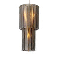 Imperial 6-Light Chandelier with Brushed Brass Finish and Smoke Glass Accents