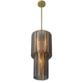 Imperial 6-Light Chandelier with Brushed Brass Finish and Smoke Glass Accents