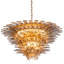 Eichholtz Italo 9-Light Chandelier: Elegant Ribbed Smoked Glass Lighting Fixture