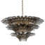 Eichholtz Italo 9-Light Chandelier: Elegant Ribbed Smoked Glass Lighting Fixture