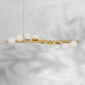 Kinney Linear Brushed Brass 9-Globe Modern Dimmable Chandelier