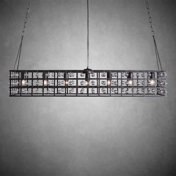 La Cage Rectangular Chandelier 7 Light