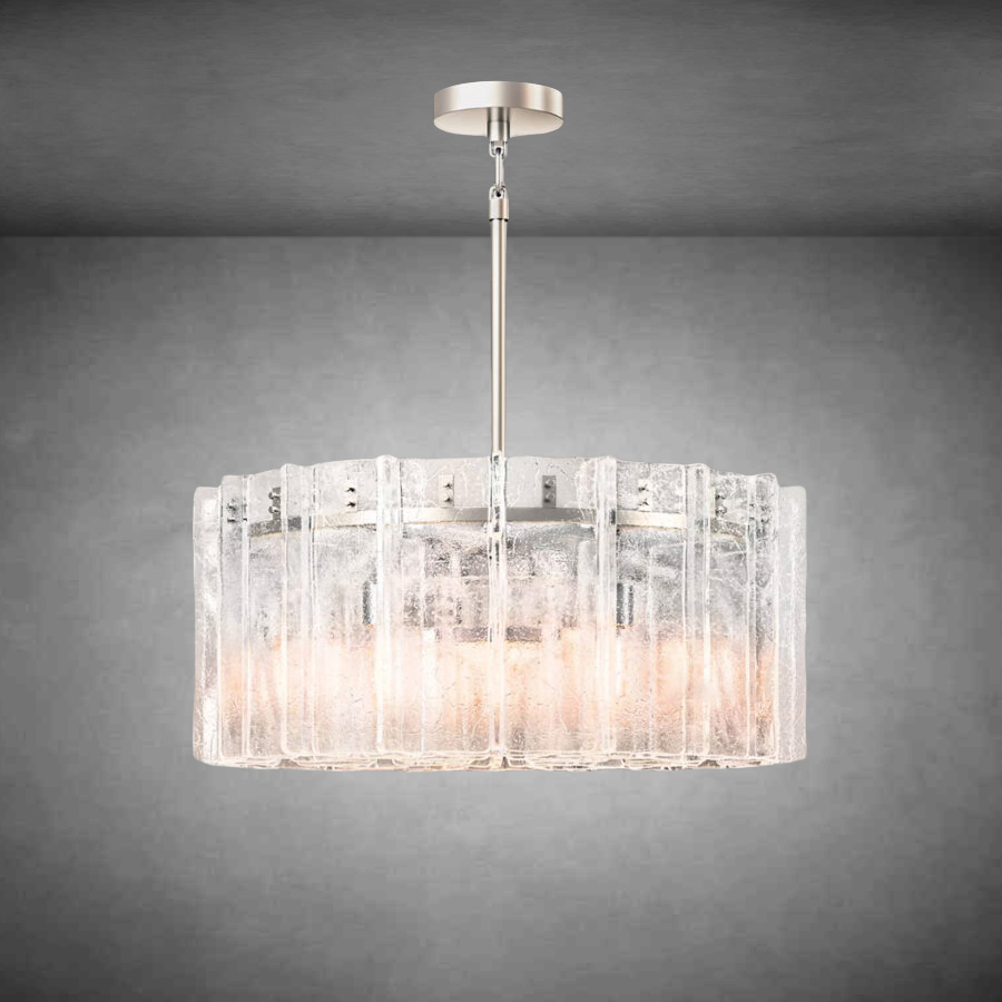 Lattce Clear Glass Round Chandelier 36''48"