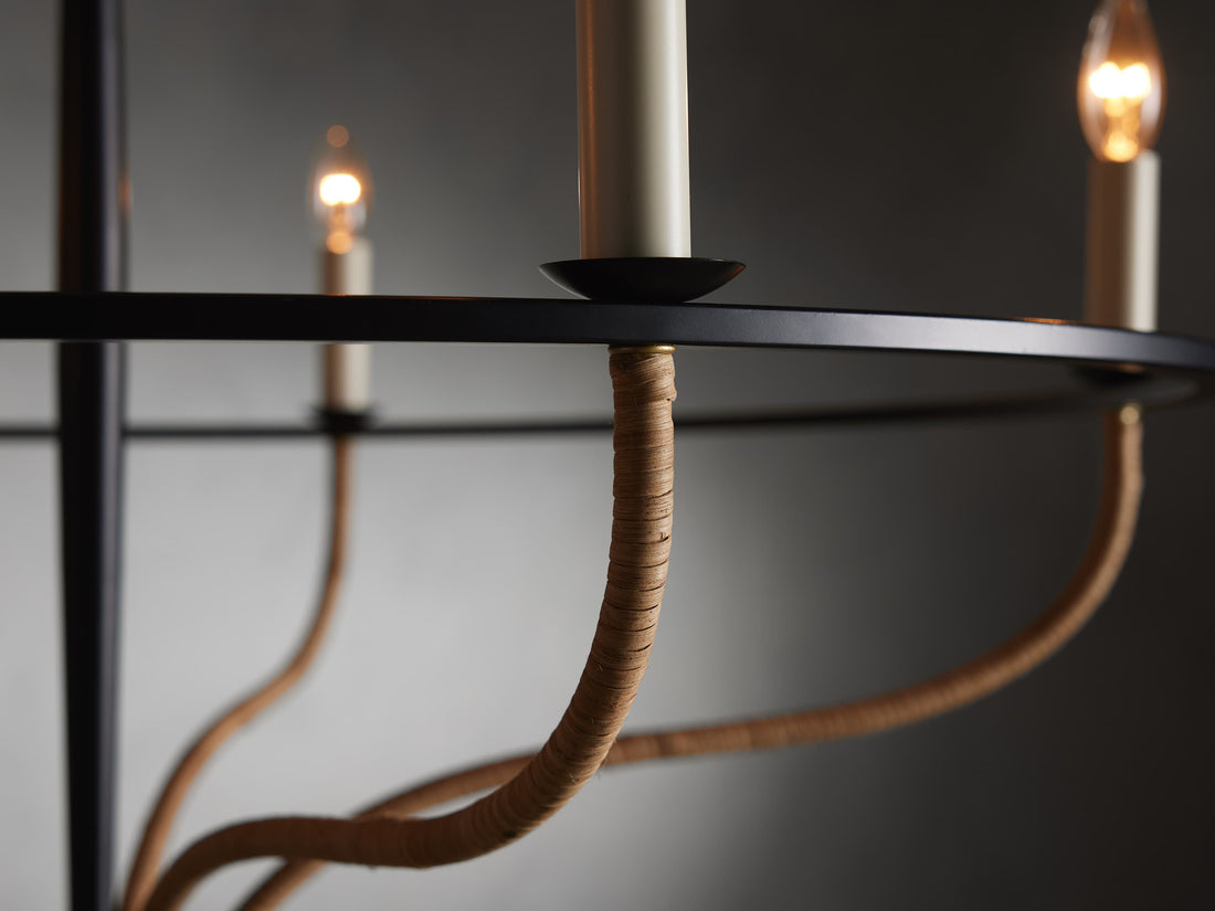 Losalind Rattan Chandelier in Black