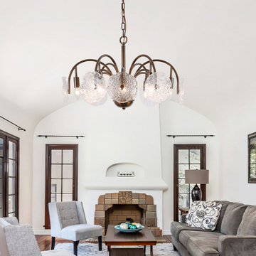 Lysan Vintage Glass Luxury Large Tiered Chandelier For Living Room