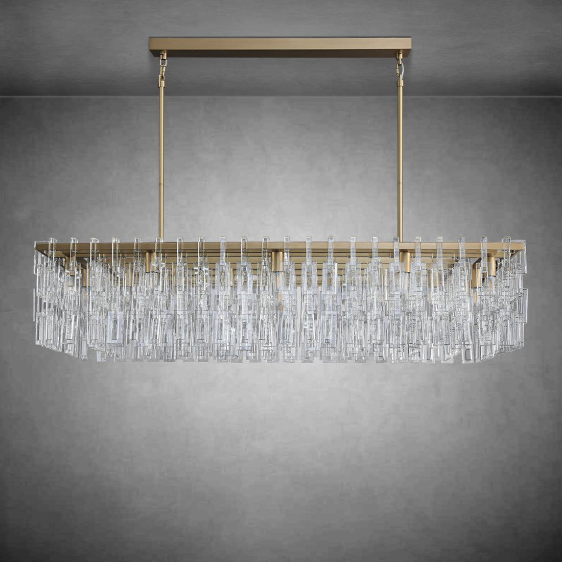 Marigon Modern Rectangular Crystal Chandelier 60"