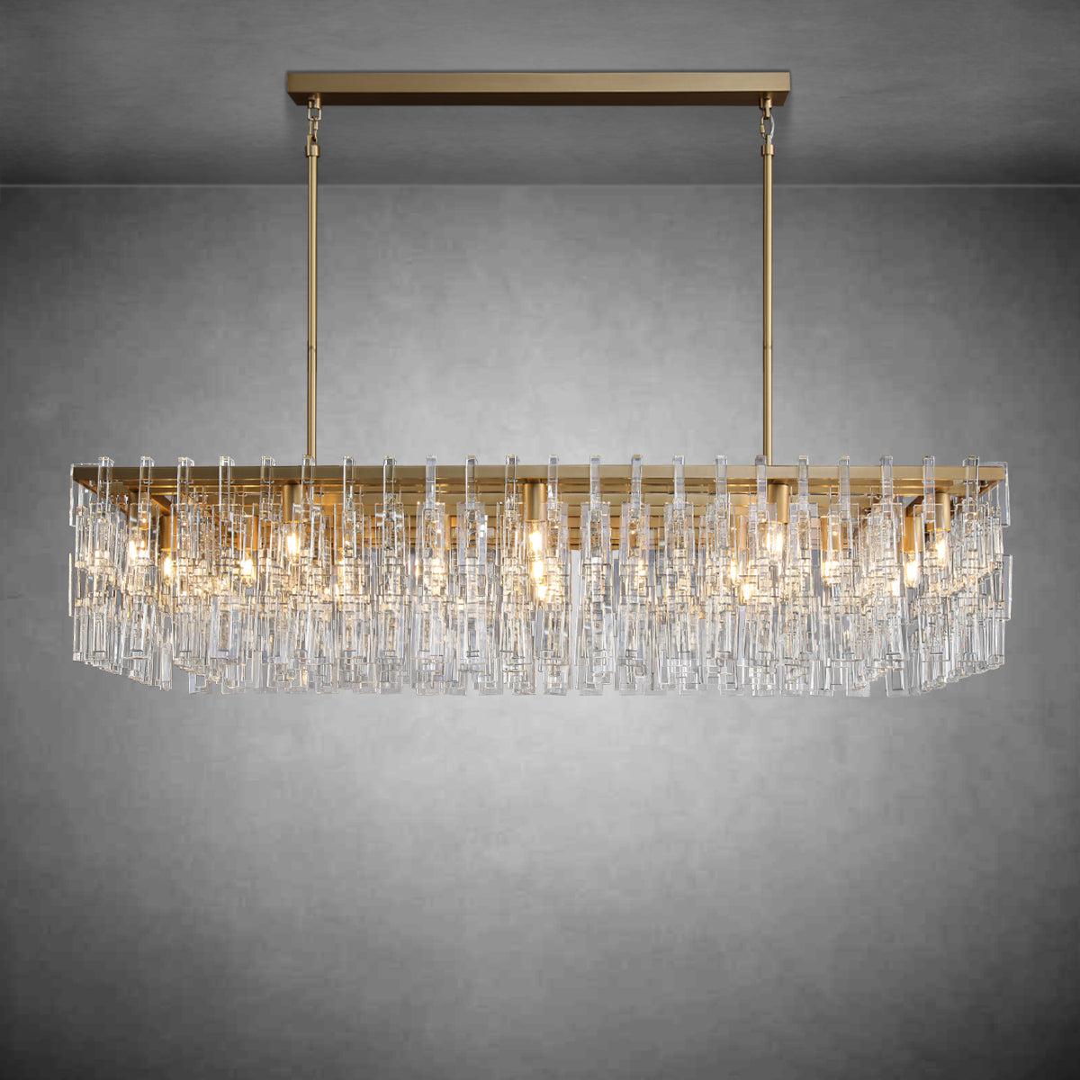 Marigon Modern Rectangular Crystal Chandelier 60"