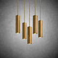 Matthie Brass Finish Steel & Glass Chandelier with Dimmable LEDs