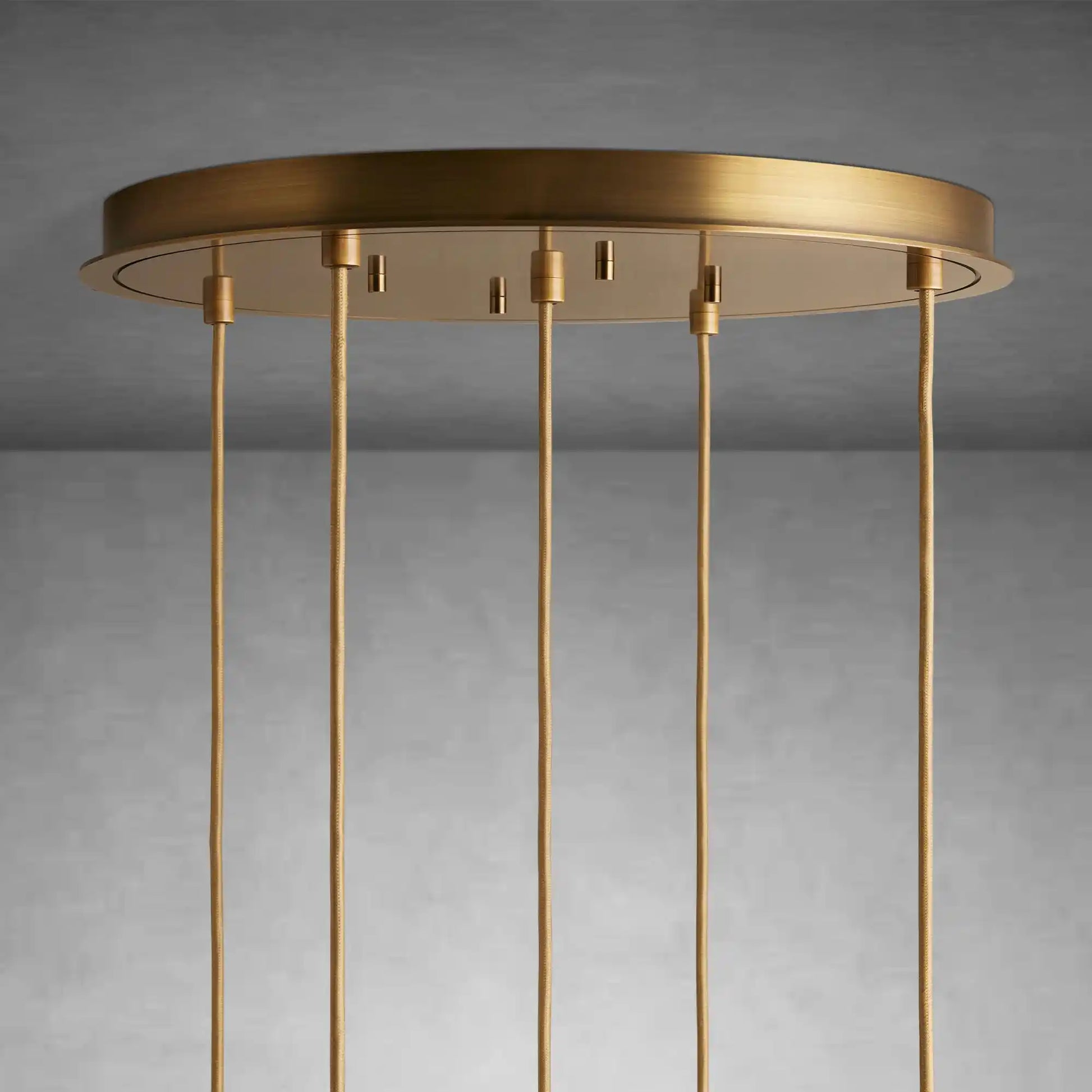 Matthie Brass Finish Steel & Glass Chandelier with Dimmable LEDs