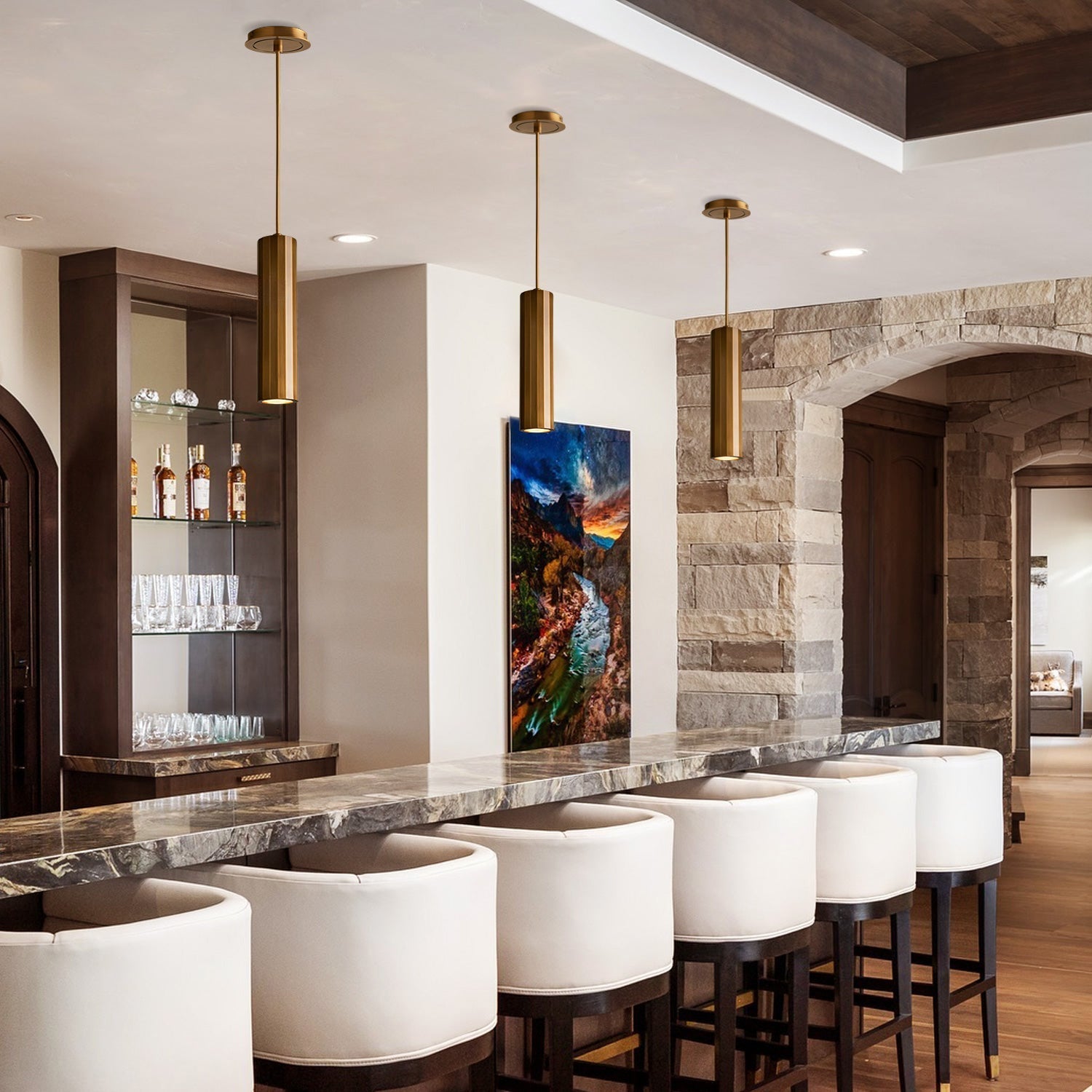 Matthie Pendant – Elegant Brass Finish Pendant Light