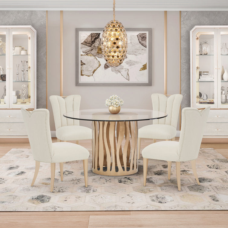 Sparkling Michael Amini 14-Light Crystal Geometric Chandelier with Gold Metal Frame