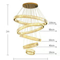 Extra Large Customization Modern Front Entryway Luxury Aesthetic Chandelier 5 Rings Crystal Gold/ Chrome Finish Ceiling Lamp For Hotel Hallway Entrance Lobby
