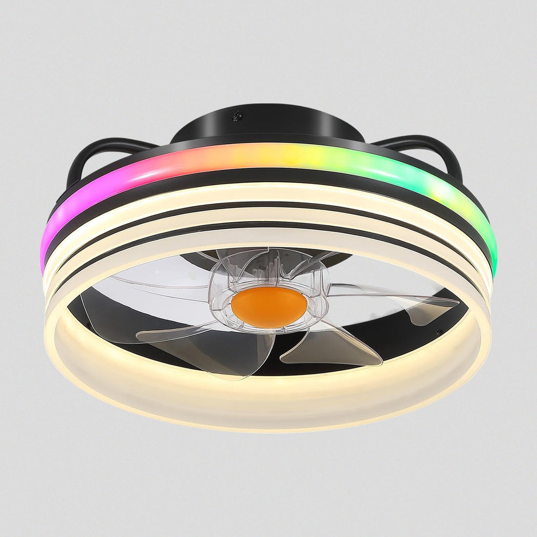 Modern LED Flush Mount Ceiling Fan Light 13"