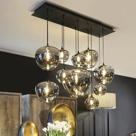Modern Smoke Gray Glass Lamp Designer Chandelier