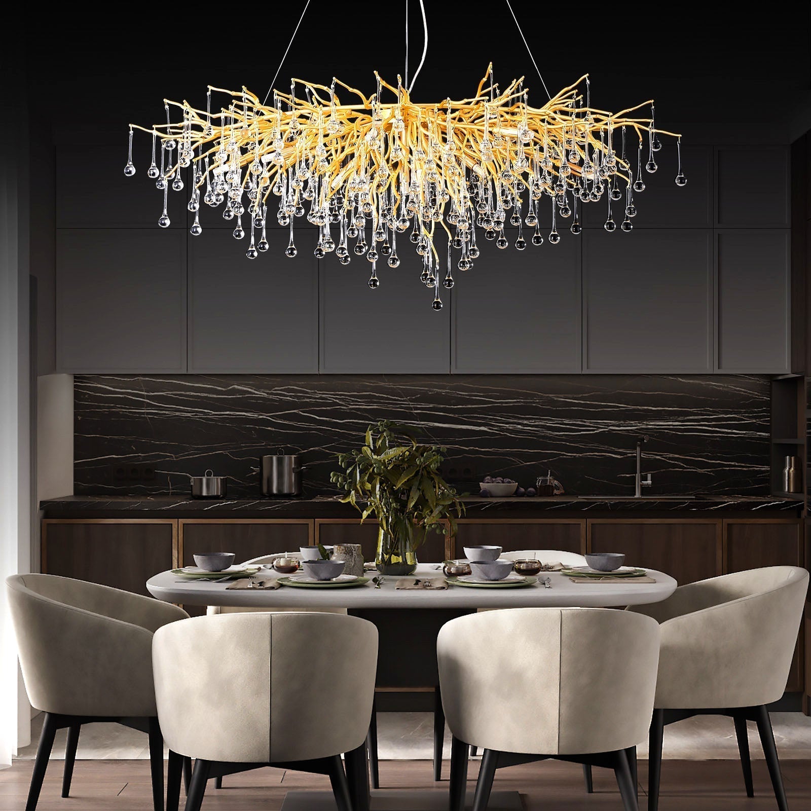 Fanci Doris Crystal Branch Chandelier