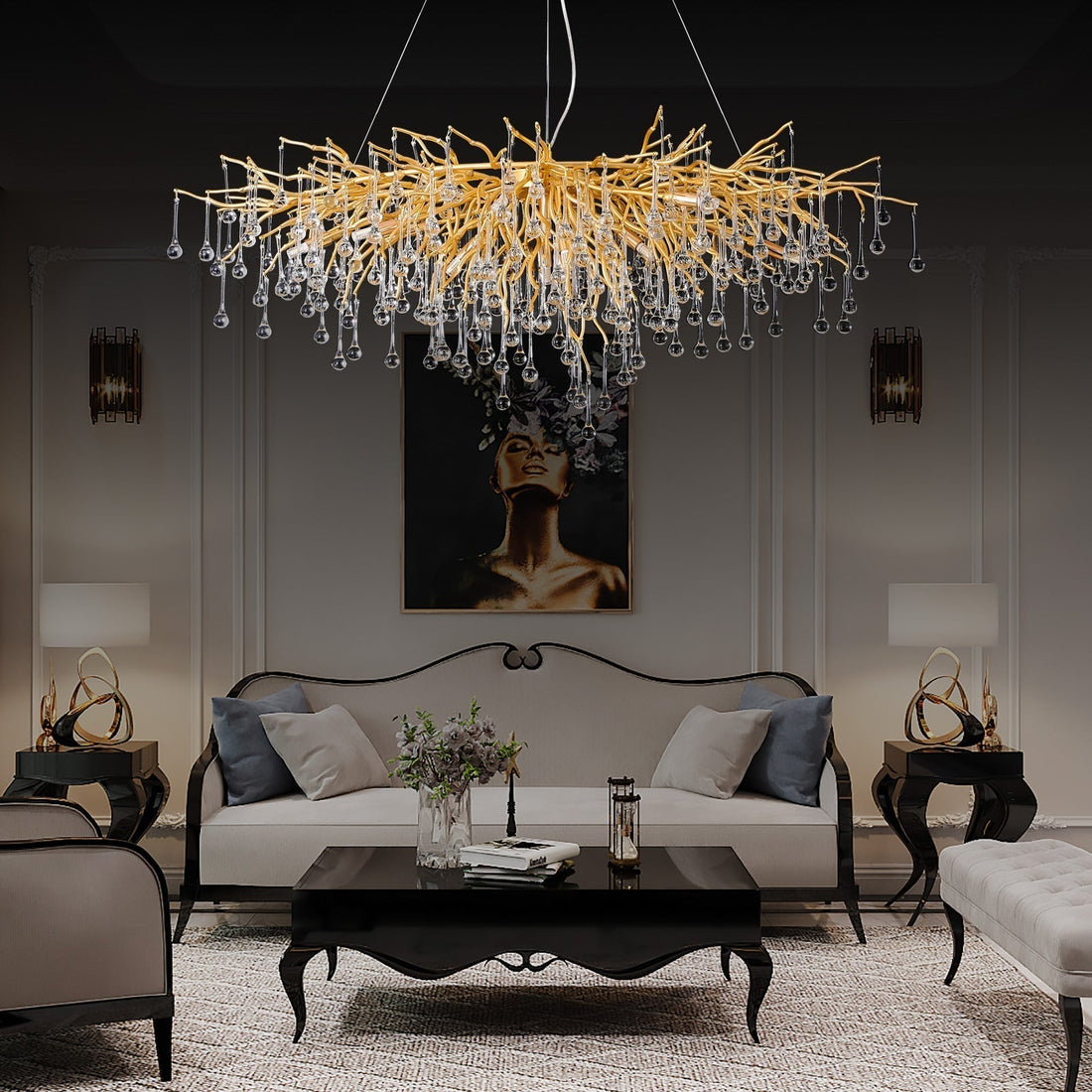 Fanci Doris Crystal Branch Chandelier