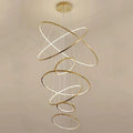 Multi Rings Modern Staircase Chandelier - Ineffable Lighting