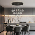 Naleya 43-Light Round Raindrop LED Crystal Chandelier for High Ceilings