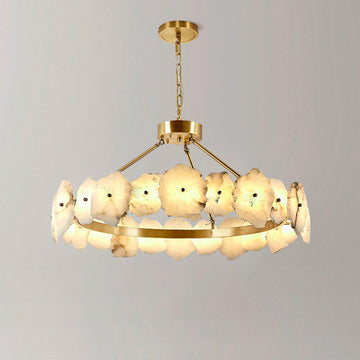 Natural Alabaster Modern Round Chandelier