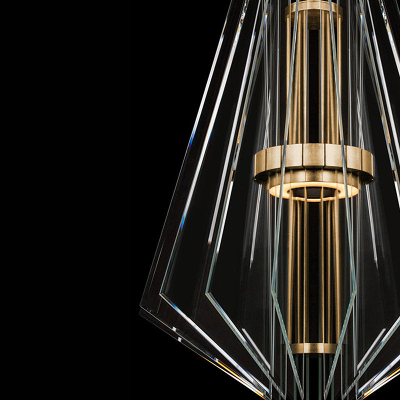 Newton 3-Light Geometric LED Chandelier: Modern Elegance for Your Home
